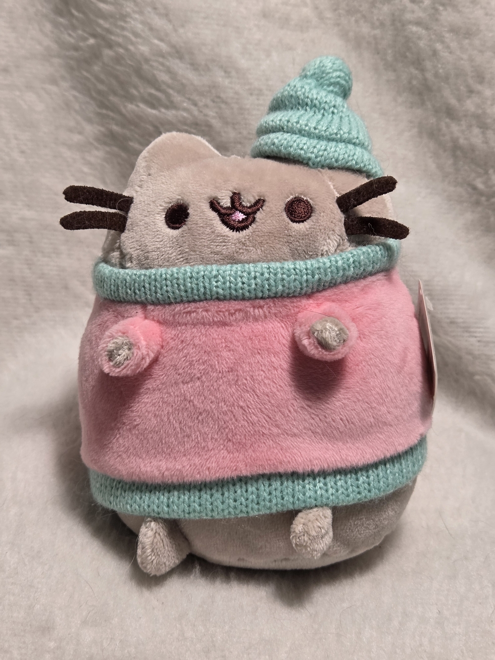 Pusheen the Cat GUND Box Exclusive Pink Sweater Blue Hat 5" Stuffed Toy